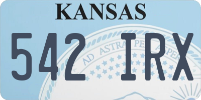 KS license plate 542IRX