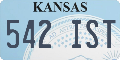KS license plate 542IST