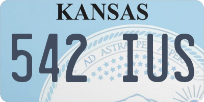 KS license plate 542IUS