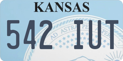 KS license plate 542IUT