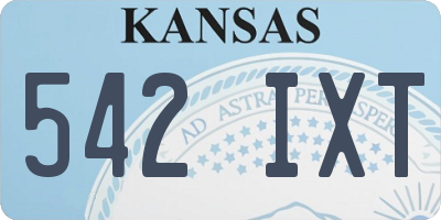 KS license plate 542IXT