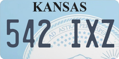 KS license plate 542IXZ