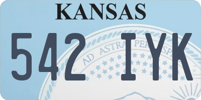 KS license plate 542IYK