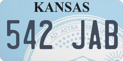 KS license plate 542JAB