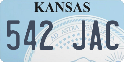 KS license plate 542JAC