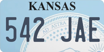 KS license plate 542JAE