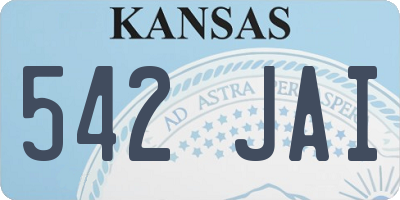 KS license plate 542JAI