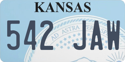 KS license plate 542JAW