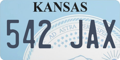 KS license plate 542JAX