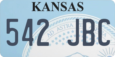 KS license plate 542JBC