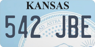 KS license plate 542JBE