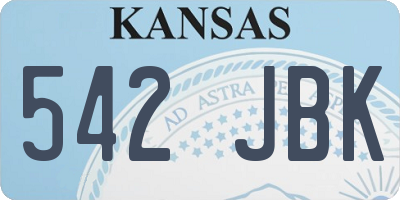 KS license plate 542JBK