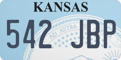 KS license plate 542JBP