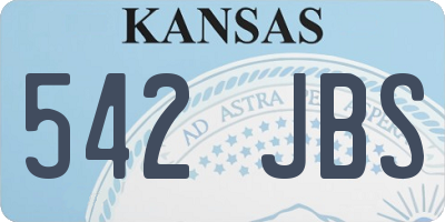 KS license plate 542JBS