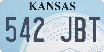 KS license plate 542JBT