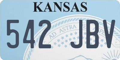 KS license plate 542JBV