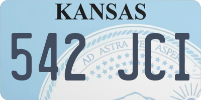 KS license plate 542JCI