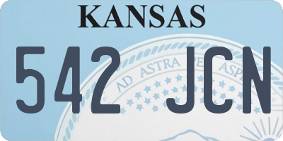 KS license plate 542JCN
