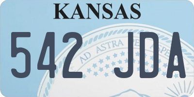 KS license plate 542JDA