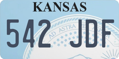 KS license plate 542JDF