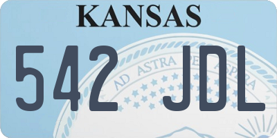 KS license plate 542JDL