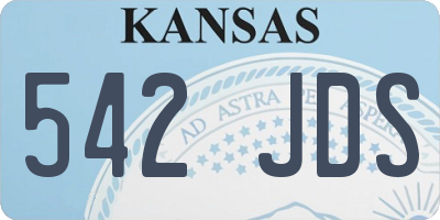 KS license plate 542JDS