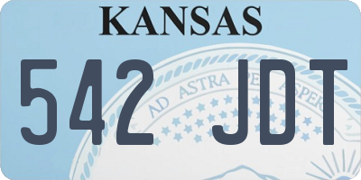 KS license plate 542JDT