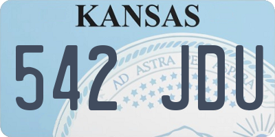 KS license plate 542JDU