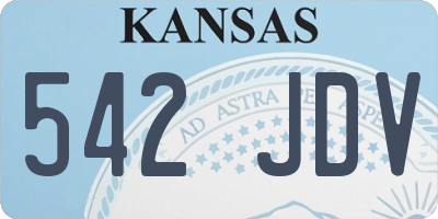 KS license plate 542JDV