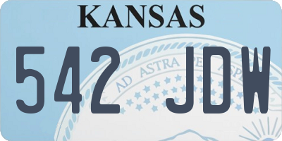 KS license plate 542JDW