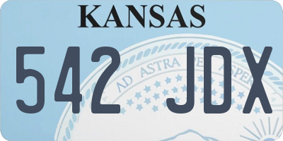 KS license plate 542JDX