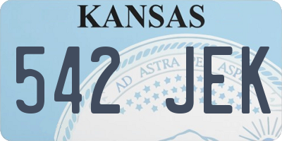 KS license plate 542JEK