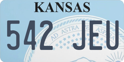 KS license plate 542JEU