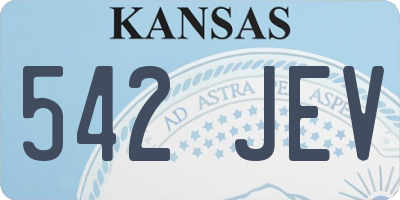 KS license plate 542JEV