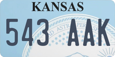 KS license plate 543AAK