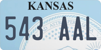 KS license plate 543AAL