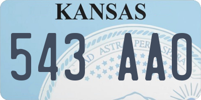 KS license plate 543AAO