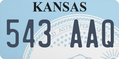 KS license plate 543AAQ