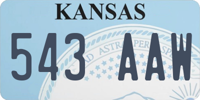 KS license plate 543AAW