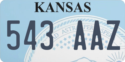 KS license plate 543AAZ