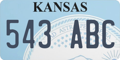 KS license plate 543ABC