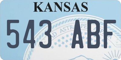 KS license plate 543ABF