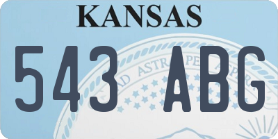 KS license plate 543ABG