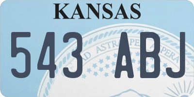 KS license plate 543ABJ