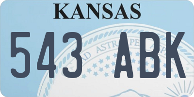 KS license plate 543ABK