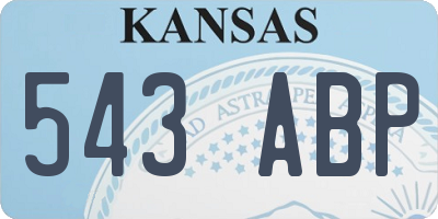 KS license plate 543ABP