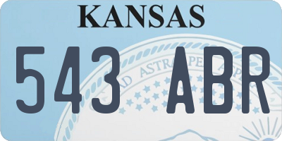 KS license plate 543ABR