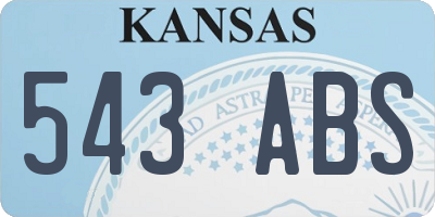 KS license plate 543ABS