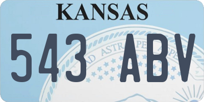 KS license plate 543ABV