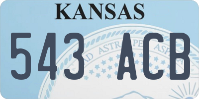 KS license plate 543ACB